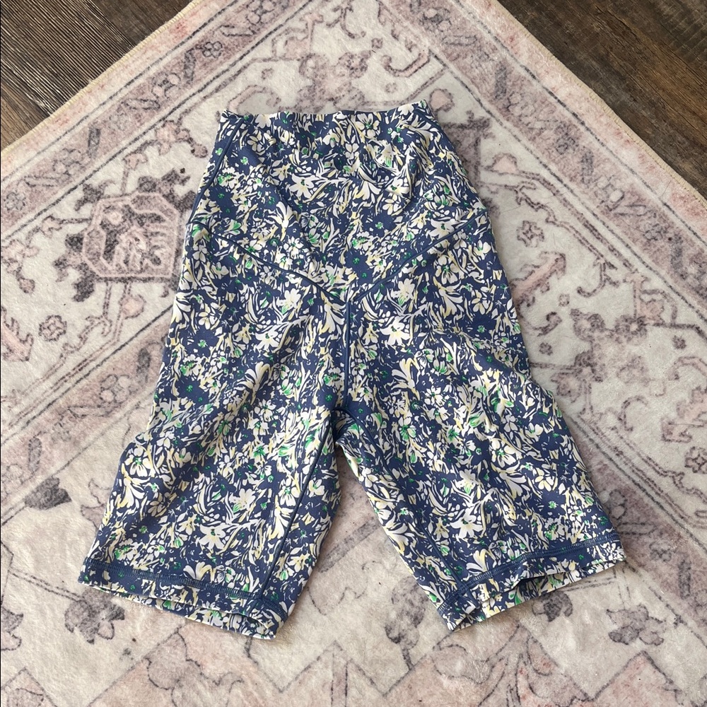 American Eagle Outfitters Blue Floral Bike Shorts